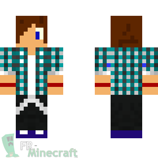 Aperçu de la skin Minecraft Garçon en chemise bleu