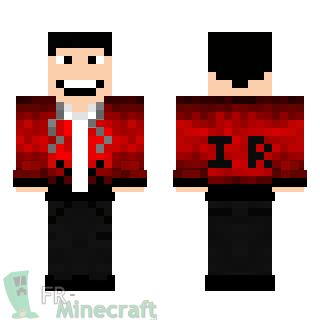 Aperçu de la skin Minecraft Homme veste rouge / pantalon noir