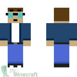 Aperçu de la skin Minecraft Homme avec lunettes