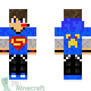 Aperçu de la skin Minecraft Gamer Pull Super Man