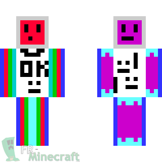 Aperçu de la skin Minecraft Robot Multicolor