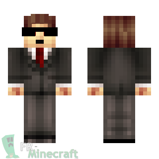 Aperçu de la skin Minecraft Homme en costume / lunettes de soleil