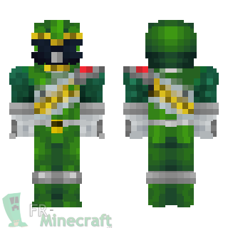 Aperçu de la skin Minecraft Dino charge vert - Power rangers