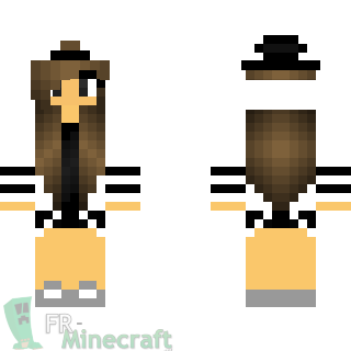 Aperçu de la skin Minecraft Fille tenue blanche