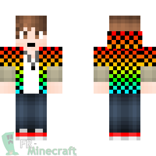 Aperçu de la skin Minecraft Garçon pull multicolore