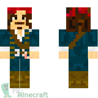 Aperçu de la skin Minecraft Jack Sparrow - Pirates des Caraïbes