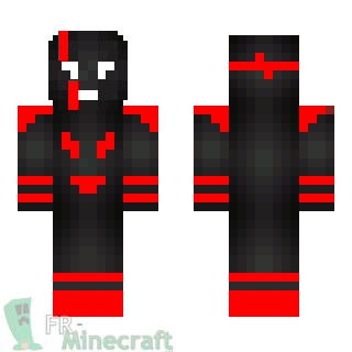 Aperçu de la skin Minecraft Monstre noir et rouge
