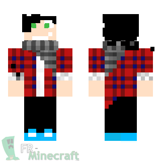 Aperçu de la skin Minecraft Garçon chemise rouge / écharpe