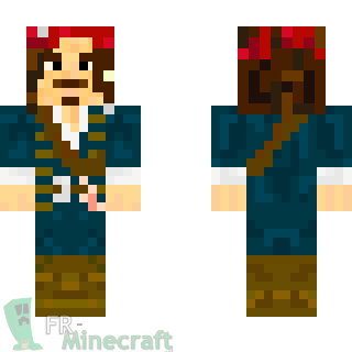 Aperçu de la skin Minecraft Jack sparrow - Pirates des Caraïbes