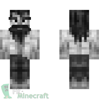 Aperçu de la skin Minecraft Homme âgé (noir & blanc).