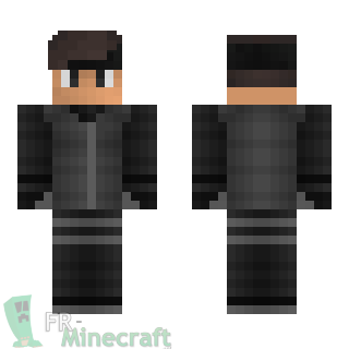 Aperçu de la skin Minecraft Garçon en noir furtif