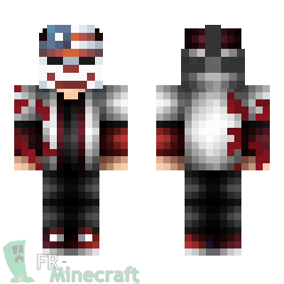 Aperçu de la skin Minecraft Garçon masque Halloween et sang