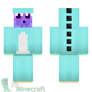 Aperçu de la skin Minecraft Slime violet déguisement dinosaure bleu