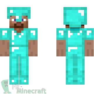 Aperçu de la skin Minecraft Steve en armure de diamants