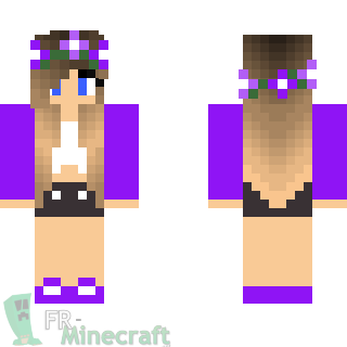 Aperçu de la skin Minecraft Fille en mauve