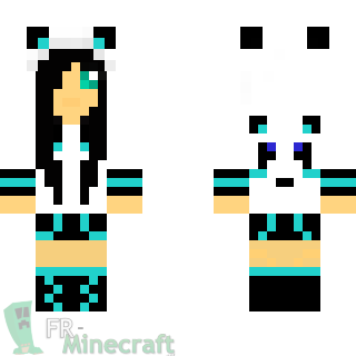 Aperçu de la skin Minecraft Fille Panda WWF