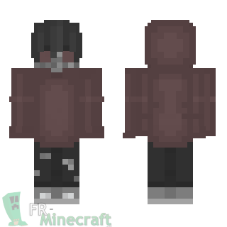 Aperçu de la skin Minecraft Roche habillée et cheveux gris