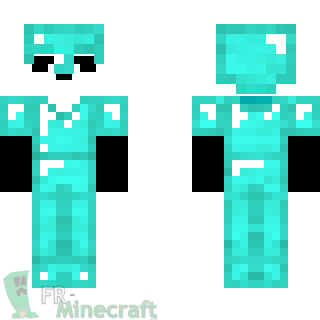 Aperçu de la skin Minecraft Panda en armure de diamand