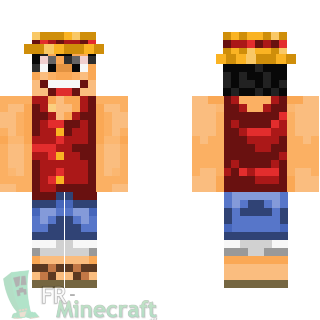 Aperçu de la skin Minecraft Capitaine Monkey Luffy - One Piece