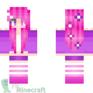 Aperçu de la skin Minecraft Fille en violet