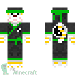 Aperçu de la skin Minecraft Chat Ninja ceinture verte