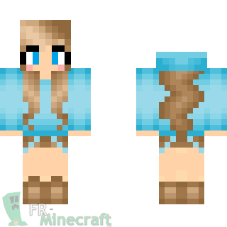 Aperçu de la skin Minecraft Fille qui aime le bleu