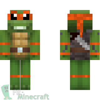 Aperçu de la skin Minecraft Michelangelo - Tortues Ninja