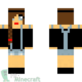 Aperçu de la skin Minecraft Fille en salopette shorty