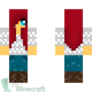 Aperçu de la skin Minecraft Fille aux cheveux rouges