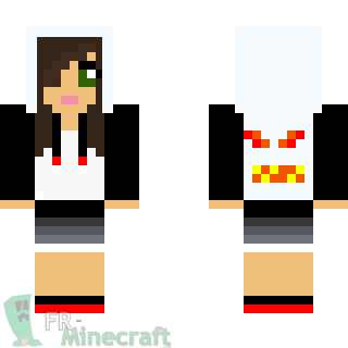 Aperçu de la skin Minecraft Fille avec sweat pumpkin