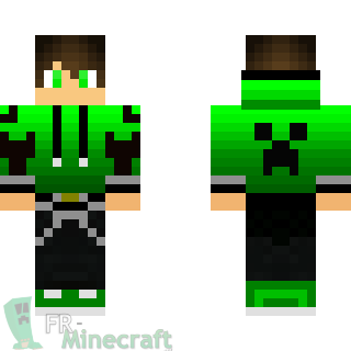 Aperçu de la skin Minecraft Garçon pull vert