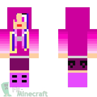 Aperçu de la skin Minecraft Emo rose