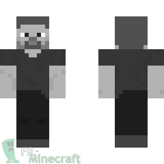 Aperçu de la skin Minecraft Steve Noir et Blanc