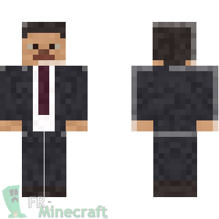 Aperçu de la skin Minecraft Steve en costume