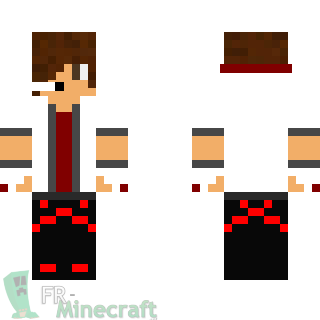 Aperçu de la skin Minecraft Garçon sweat blanc