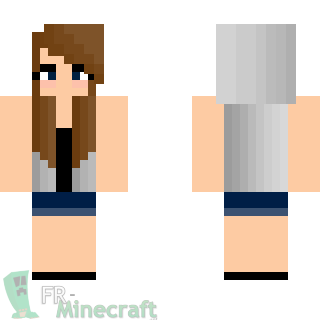 Aperçu de la skin Minecraft fille en mini-short