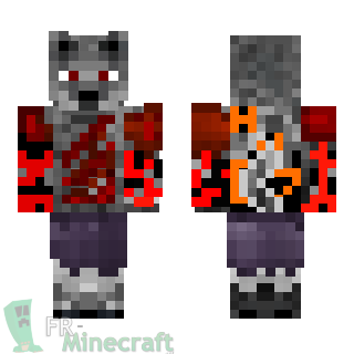 Aperçu de la skin Minecraft Loup en sang