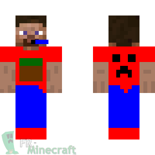 Aperçu de la skin Minecraft Steve avec un casque