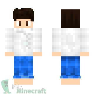 Aperçu de la skin Minecraft Garçon Brun sans chaussures