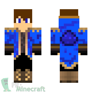 Aperçu de la skin Minecraft Aventurier veste bleue