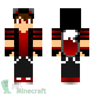 Aperçu de la skin Minecraft Garçon loup rouge