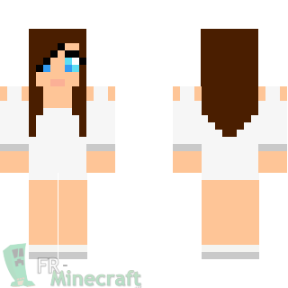 Aperçu de la skin Minecraft Fille en blanc