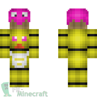 Aperçu de la skin Minecraft Chica Jeune avec Gateau - Five Nights at Freddy