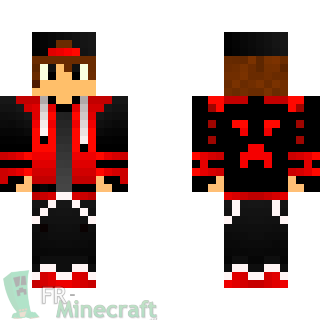 Aperçu de la skin Minecraft Garçon pull rouge