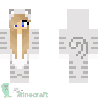 Aperçu de la skin Minecraft Fille tenue de chat