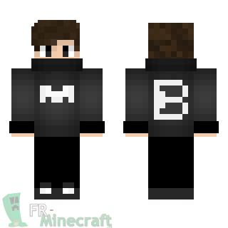 Aperçu de la skin Minecraft Garçon pull noir motif M