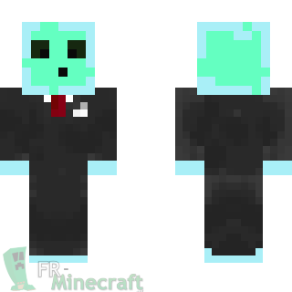 Aperçu de la skin Minecraft Slime bleu en costard 