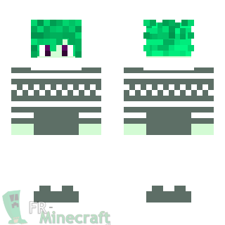 Aperçu de la skin Minecraft Garçon cheveux verts / pull gris