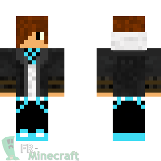 Aperçu de la skin Minecraft Garçon avec veste noir