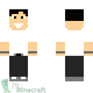 Aperçu de la skin Minecraft Garçon noir et blanc